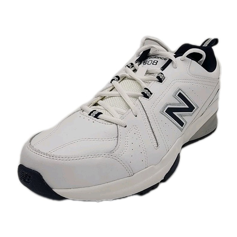 New Balance 608 White Navy Mens Casual Comfort Training Sneaker MX608V5 Sz 13